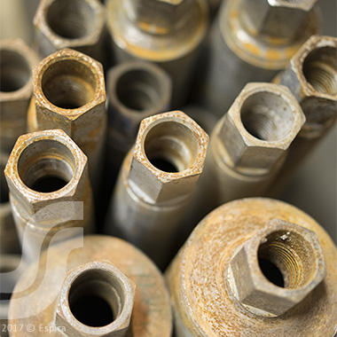 Изношенные алмазные коронки