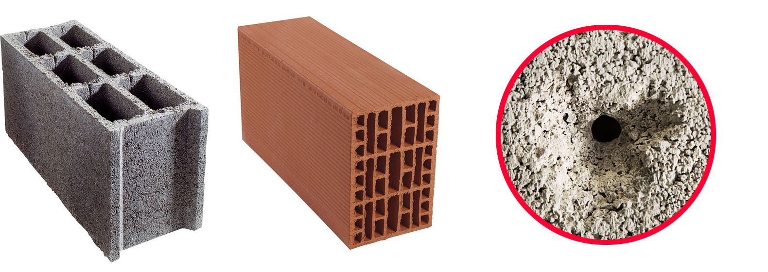 Как сверлить кирпич и пустотелые блоки?