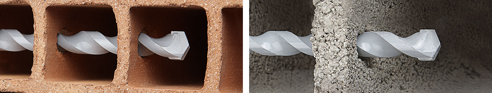 Бур не повреждает пустотелый кирпич и блоки